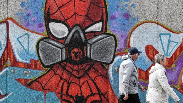 Spiderman graffiti by Uzey in Hamm, Germany