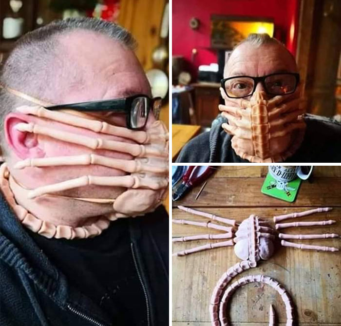 Facehugger mask with ventilator