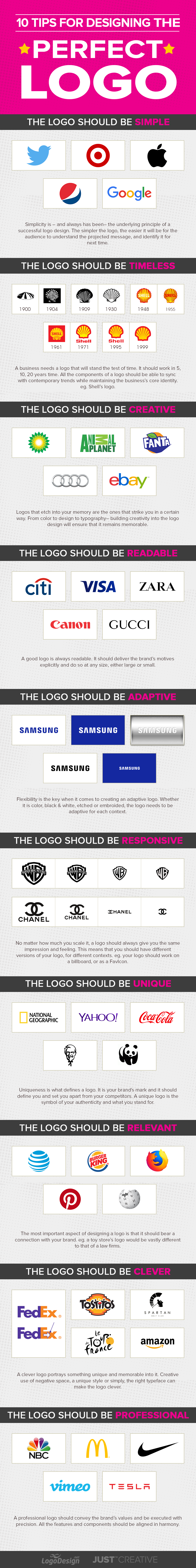 10 Tips for Designing the Perfect Logo - Infographic